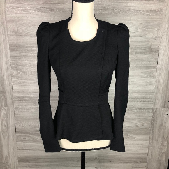 Tracy Reese Black Wool Wrap Top Size 2 - Picture 1 of 6
